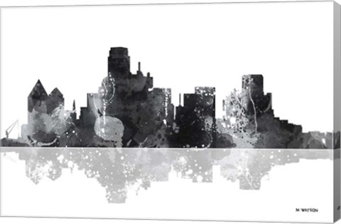 Framed Dallas Texas Skyline BG 1 Print