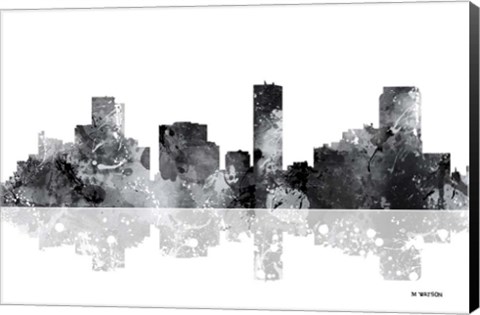 Framed Denver Colorado Skyline BG 1 Print