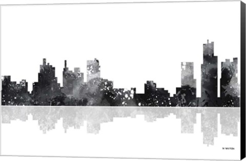 Framed Detroit Michigan Skyline BG 1 Print
