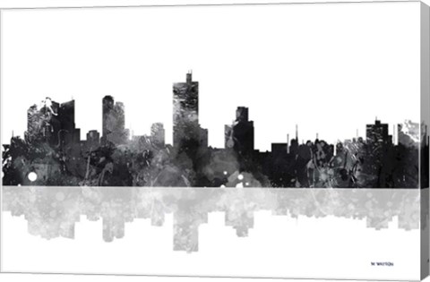 Framed Fort Worth Texas Skyline BG 1 Print