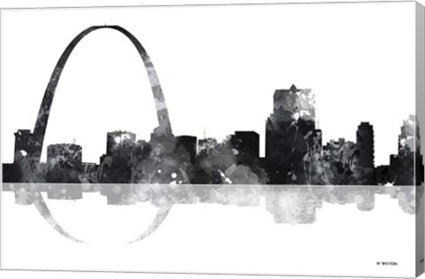 Framed Gateway Arch St Louis Missouri Skyline BG 1 Print