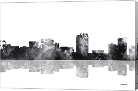 Framed Honolulu Hawaii Skyline BG 1 Print