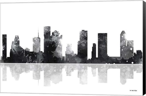 Framed Houston Texas Skyline BG 1 Print