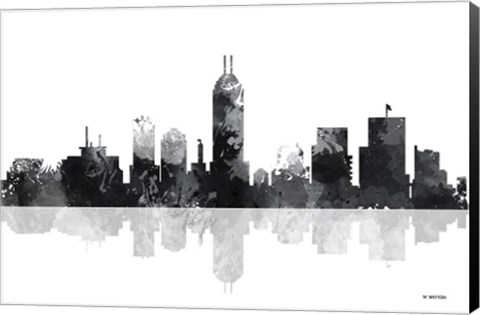 Framed Indianapolis Indiana Skyline BG 1 Print
