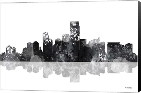 Framed Jersey City New Jersey Skyline BG 1 Print