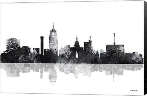 Framed Lansing Michigan Skylines BG 1 Print