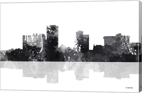 Framed Little Rock Arkansas Skyline BG 1 Print