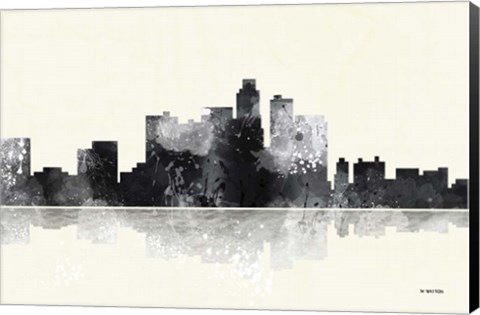 Framed Los Angeles California Skyline BG 1 Print