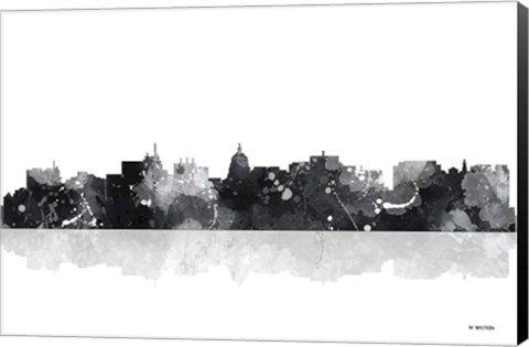 Framed Madison Wisconsin Skyline BG 1 Print