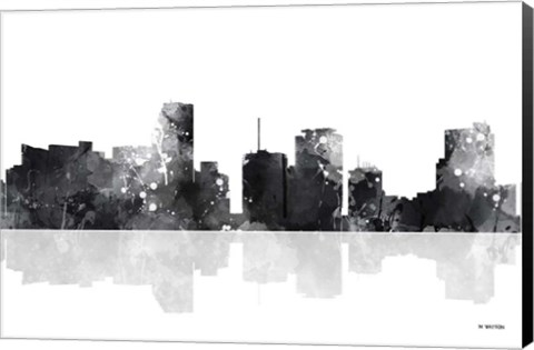 Framed Miami Florida Skyline BG 1 Print