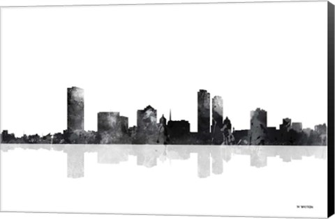 Framed Milwaukee Wisconsin Skyline BG 1 Print