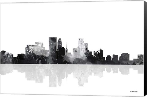 Framed Minneapolis Minnesota Skyline BG 1 Print