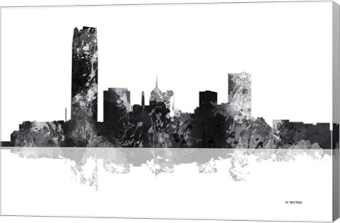 Framed Oklahoma City Oklahoma Skyline BG 1 Print