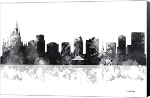Framed Orlando Florida Skyline BG 1 Print