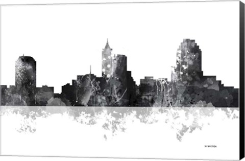 Framed Raleigh North Carolina Skyline BG 1 Print