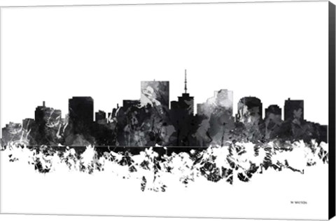 Framed Richmond Virginia Skyline BG 1 Print