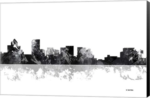 Framed Salem Oregon Skyline BG 1 Print