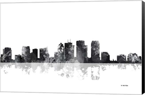 Framed Tampa Florida Skyline BG 1 Print