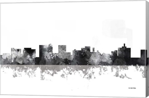 Framed Topeka Kansas Skyline BG 1 Print