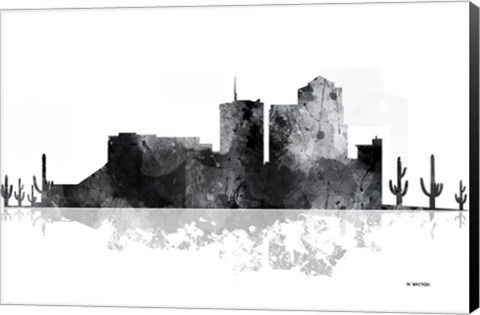 Framed Tucson Arizona Skyline BG 1 Print
