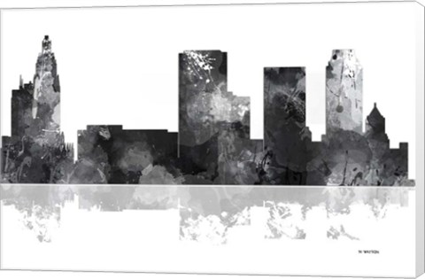 Framed Tulsa Oklahoma Skyline BG 1 Print