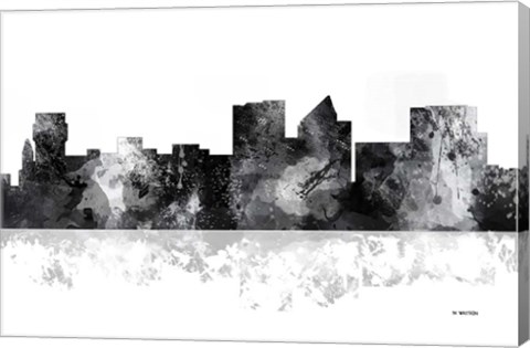 Framed Wichita Kansas Skyline BG 1 Print