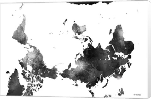 Framed Upside Down Map Of The World BG 1 Print