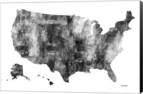 Framed USA Map BG 1 Print