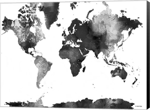 Framed World Map BG 1 Print