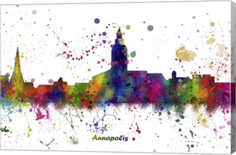 Framed Annapolis Maryland Skyline Multi Colored 1 Print