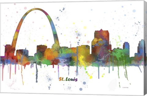 Framed Gateway Arch St Loius Missouri Skyline Multi Colored 1 Print