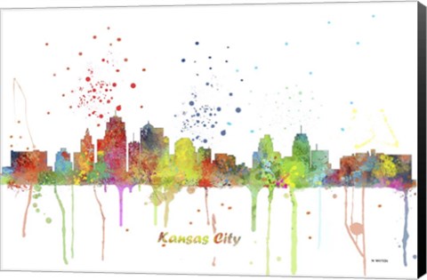 Framed Kansas City Missouri Skyline Multi Colored 1 Print