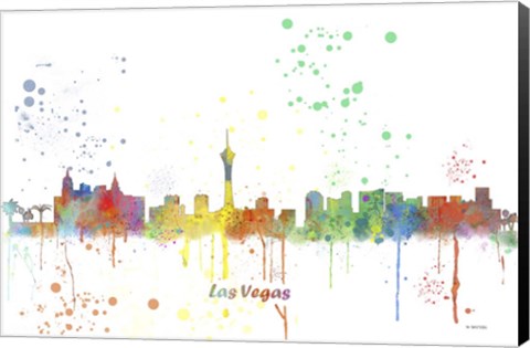 Framed Las Vegas Nevada Skyline Multi Colored 1 Print