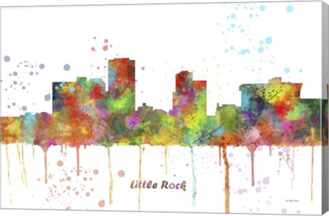 Framed Little Rock Arkansas Skyline Multi Colored 1 Print