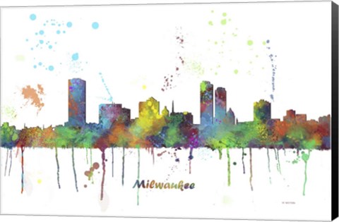 Framed Milwaukee Wisconsin Skyline Multi Colored 1 Print