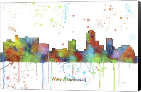 Framed New Brunswick New Jersey Skyline Multi Colored 1 Print