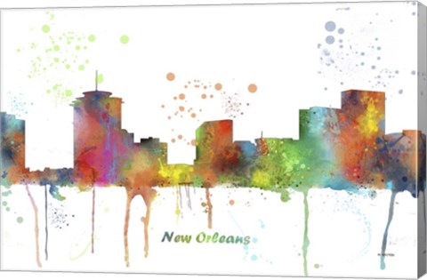 Framed New Orleans Louisiana Skyline Multi Colored 1 Print