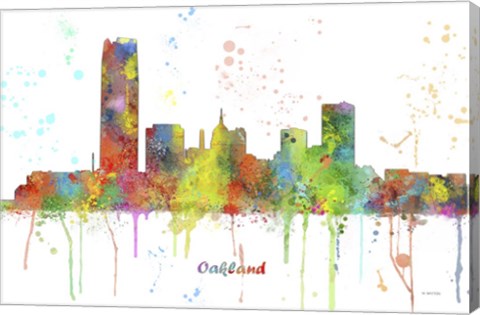 Framed Oklahoma City Oklahoma Skyline Multi Colored 1 Print