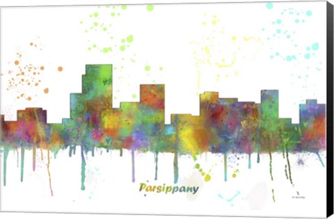 Framed Parsippany New Jersey Skyline Multi Colored 1 Print