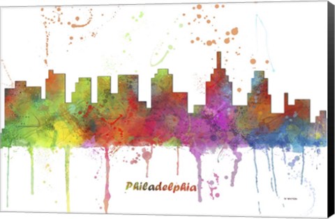 Framed Philadelphia Pennsylvania Skyline Multi Colored 1 Print