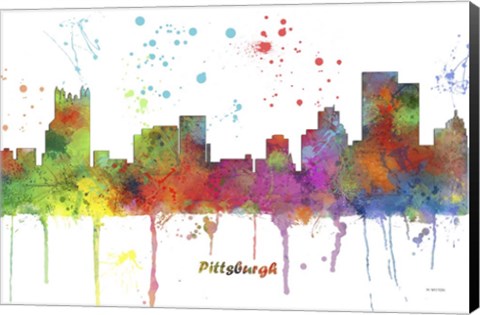 Framed Pittsburgh Pennsylvania Multi Colored Print