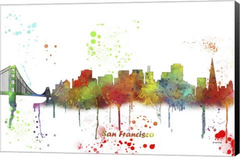 Framed San Francisco California Skyline Multi Colored 1 Print