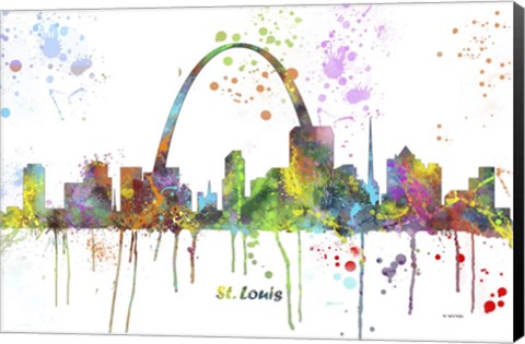 Framed St Louis Missouri Skyline Multi Colored 1 Print