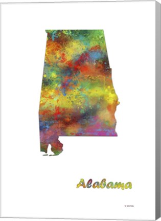Framed Alabama State Map 1 Print