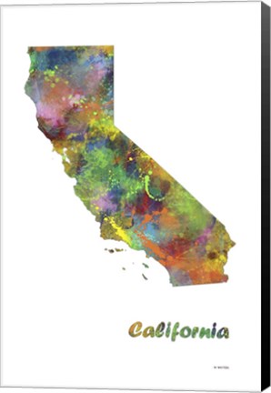 Framed California State Map 1 Print