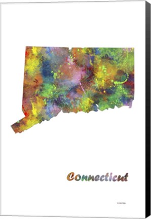 Framed Connecticut State Map 1 Print