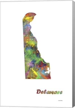Framed Delaware State Map 1 Print