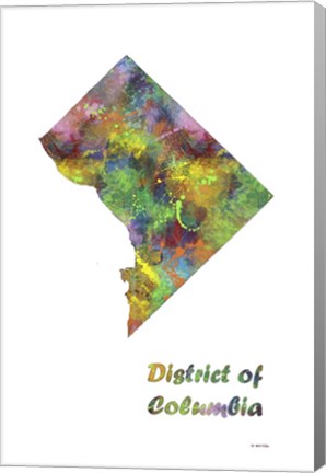 Framed District of Columbia State Map 1 Print