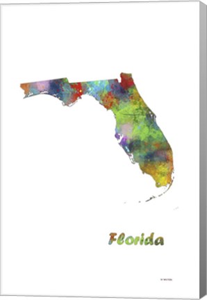 Framed Florida State Map 1 Print
