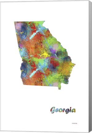 Framed Georgia State Map 1 Print